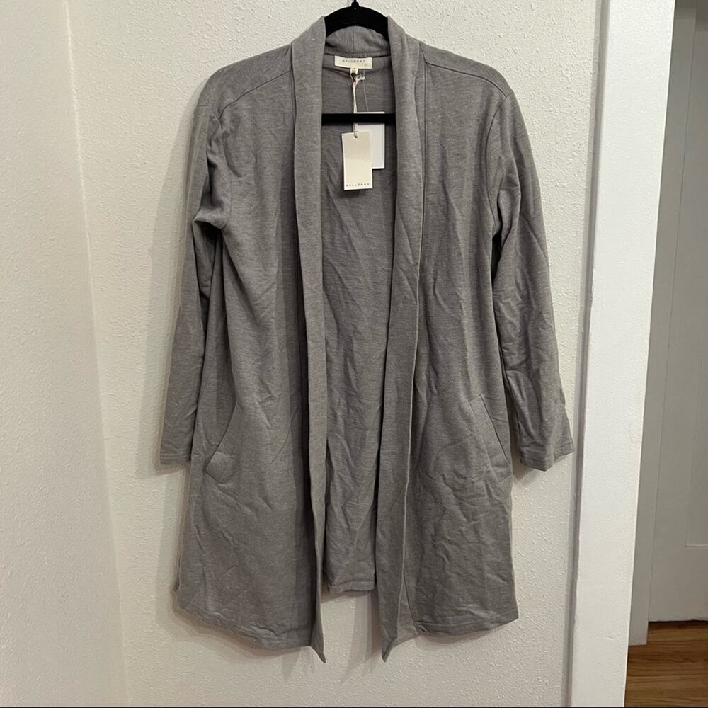 New Melloday Gray Long Cardigan Sweater Women's size S
